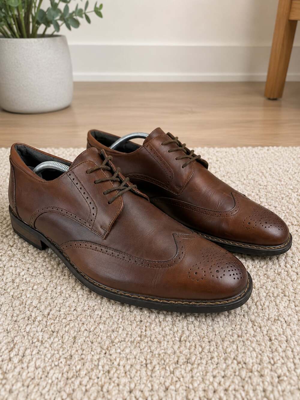 Joseph Abboud Brown Leather Wingtip Oxford Dress Shoes 9.5D